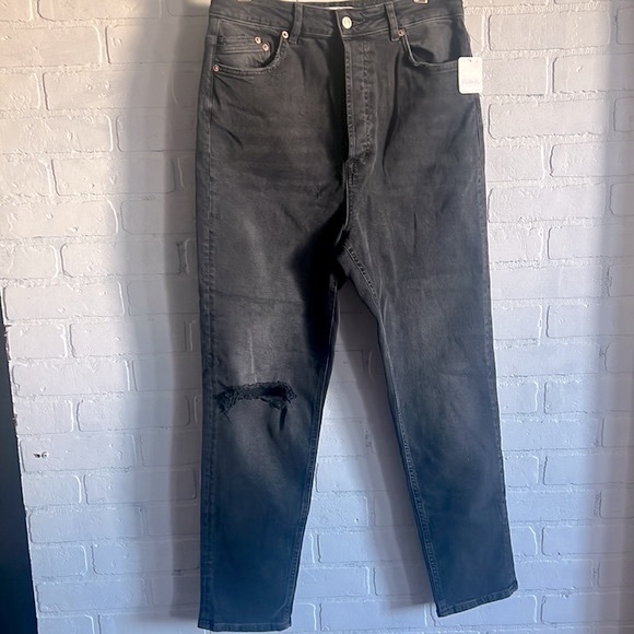 FREE PEOPLE High Rise Dark Grey Zuri Mom Jeans NWT Sz. 31 - Picture 11 of 17